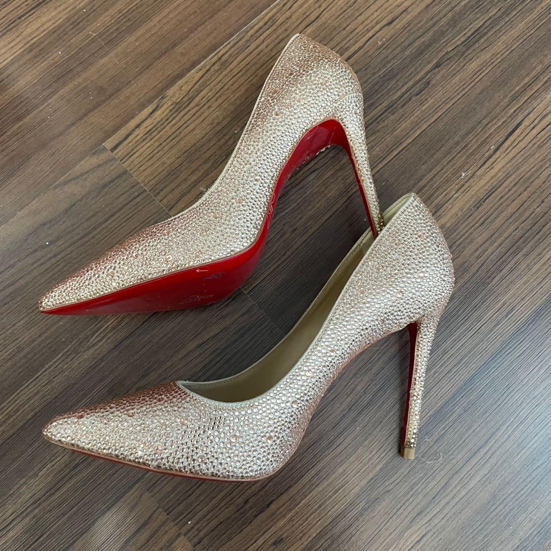 Christian louboutin swarovski rose gold heels