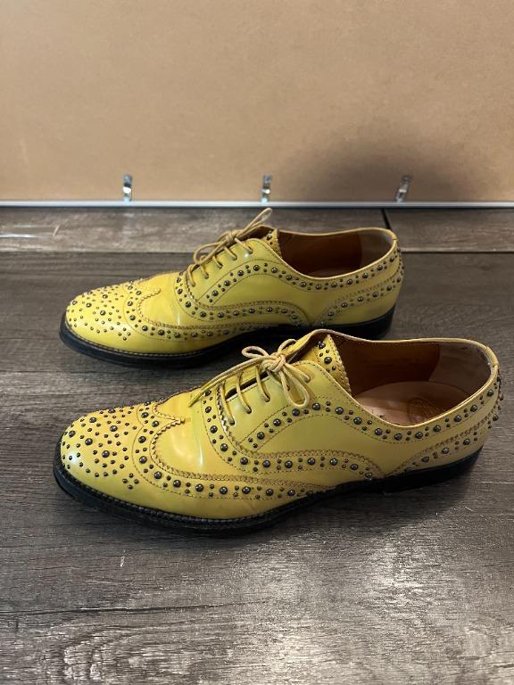 Church's Burwood Met. Oxford Brogue Stud Yellow., 男裝, 鞋, 西裝鞋