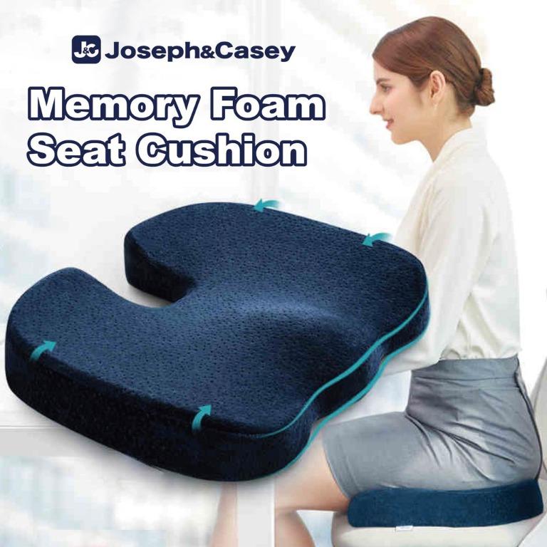 Comfort 100 Pure Memory Foam Seat Cushion, Orthopedic Design for Back