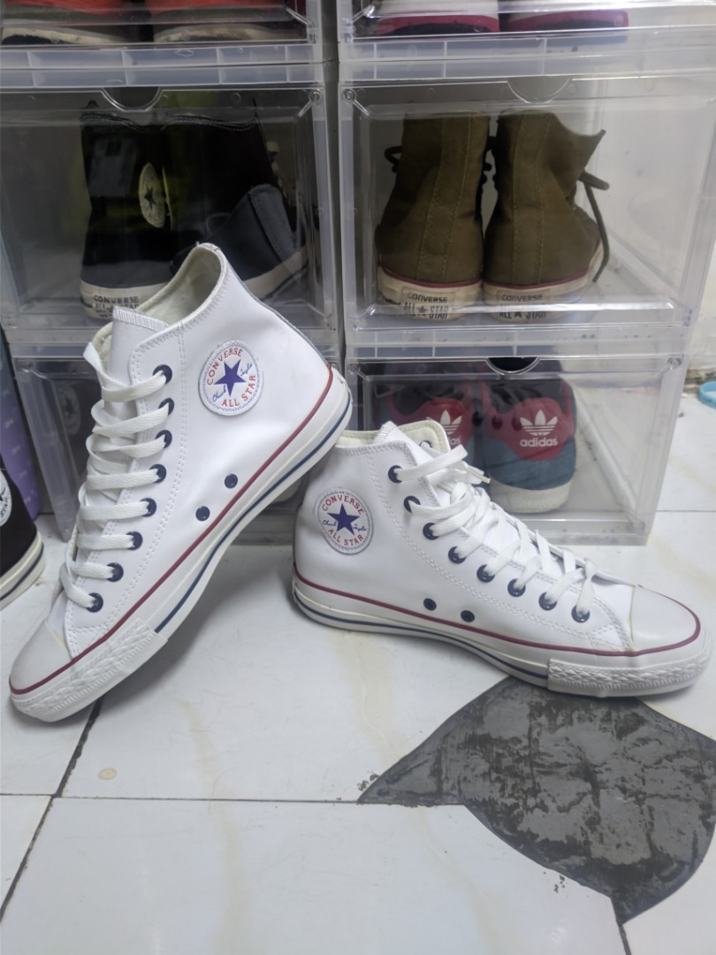 Converse white leather sales uk