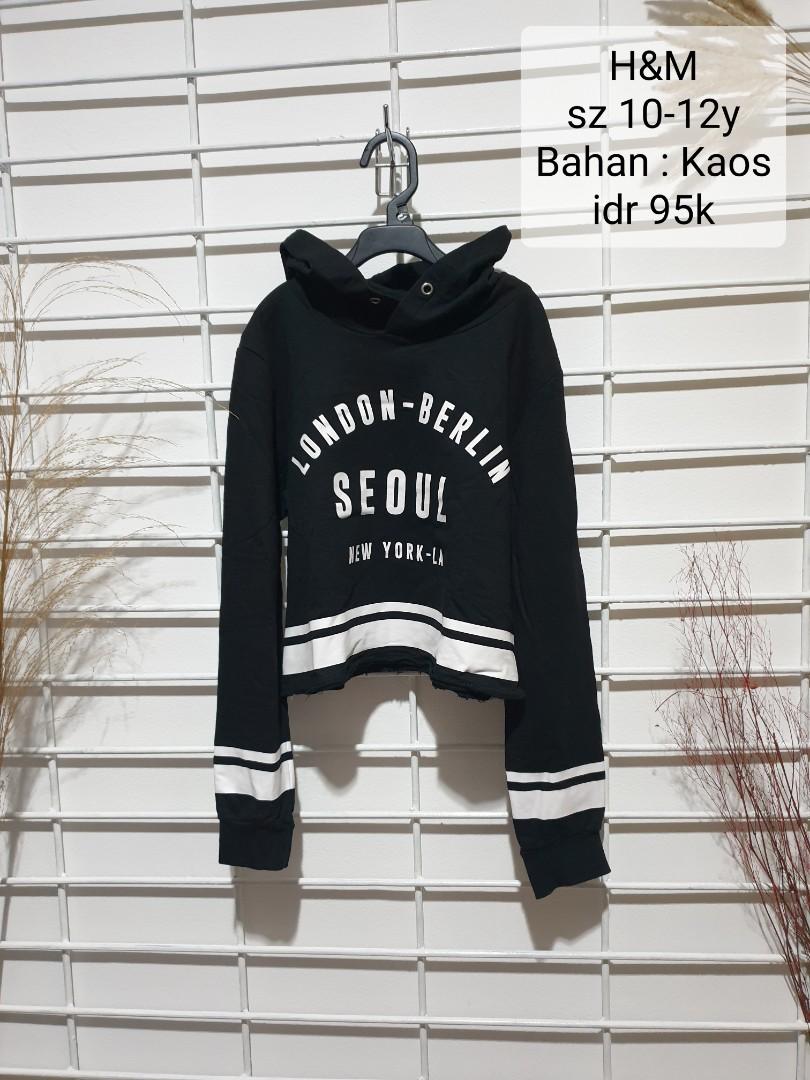 Crop Top Hoodie H M Bayi Anak Baju Anak Perempuan 8 hingga 12