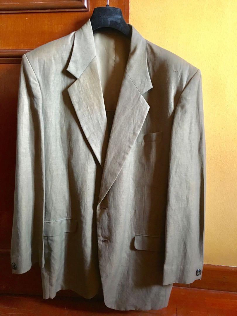 Designer Men s Pure Linen Jacket Khaki colour Men s Fashion