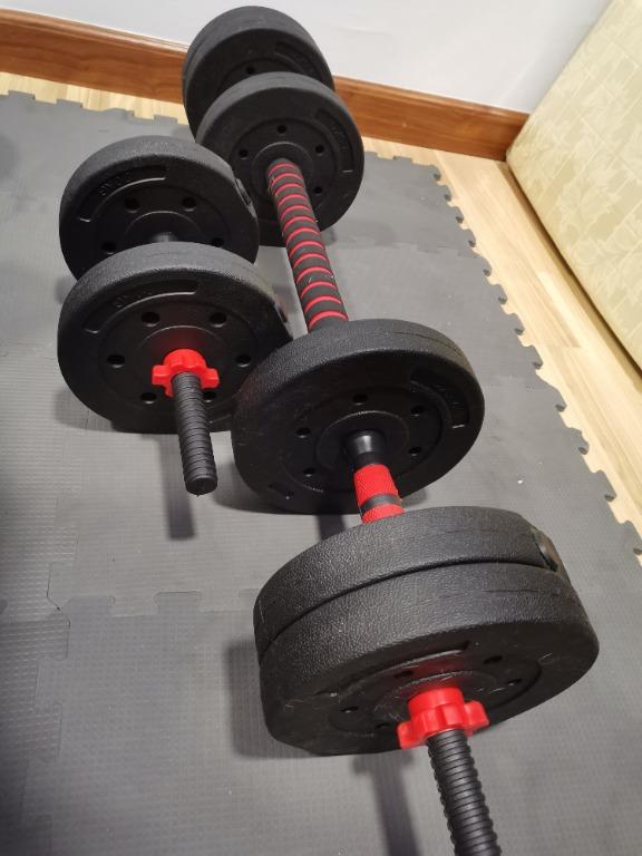 LUXTRI dumbbell en barbell set 30 kg 2in1 met 16 halterschijven voor krachttraining fitness sport