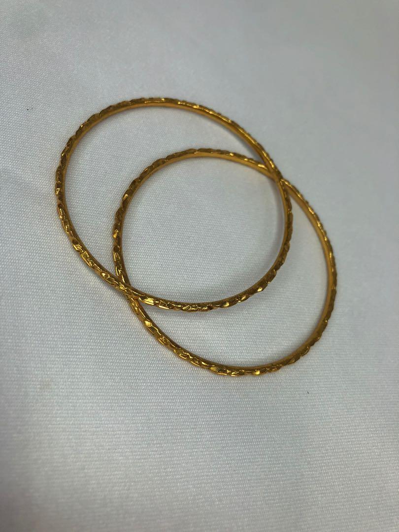 Fake gold bangles 2 pcs together rm5, Women's Fashion, Jewelry