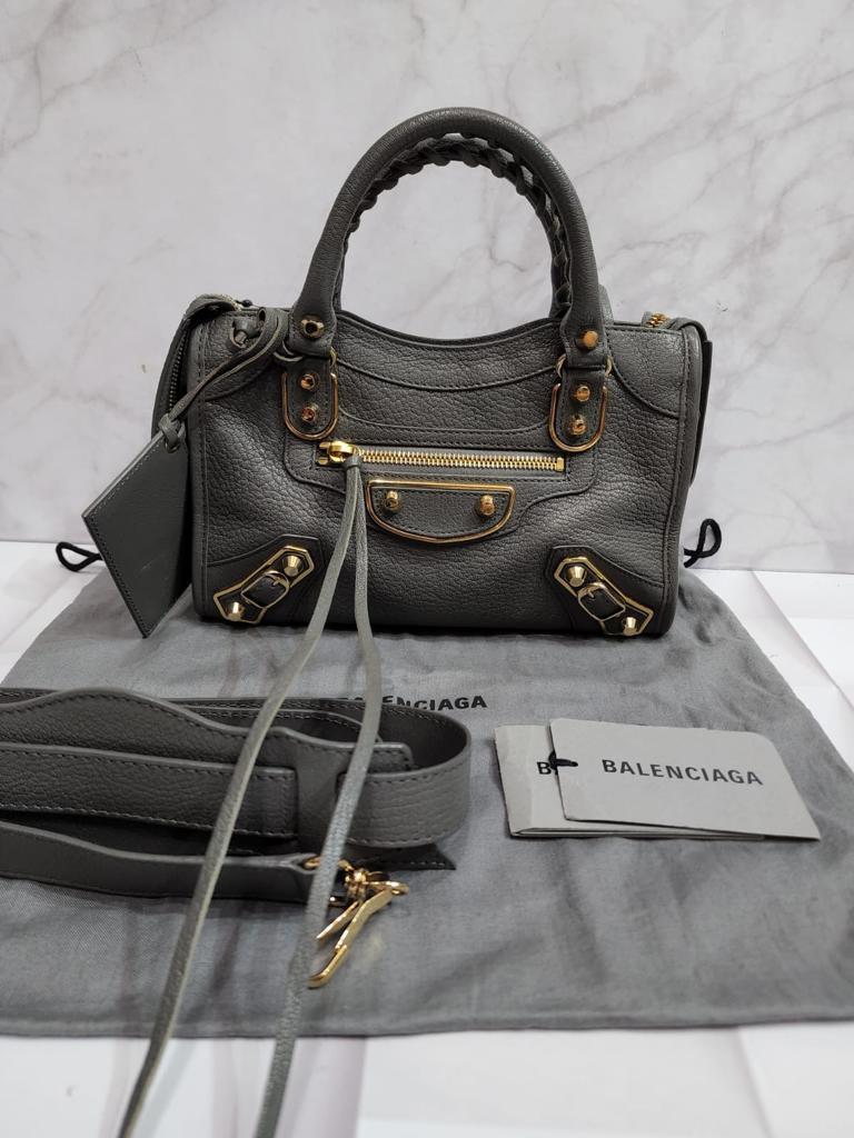 Fast Sale, Preloved, Balenciaga Mini City Edge Gris Acier Ghw 2020, With  strap, care card, mirror and dustbag, •Nett, •Exclude ongkir 5, 23
