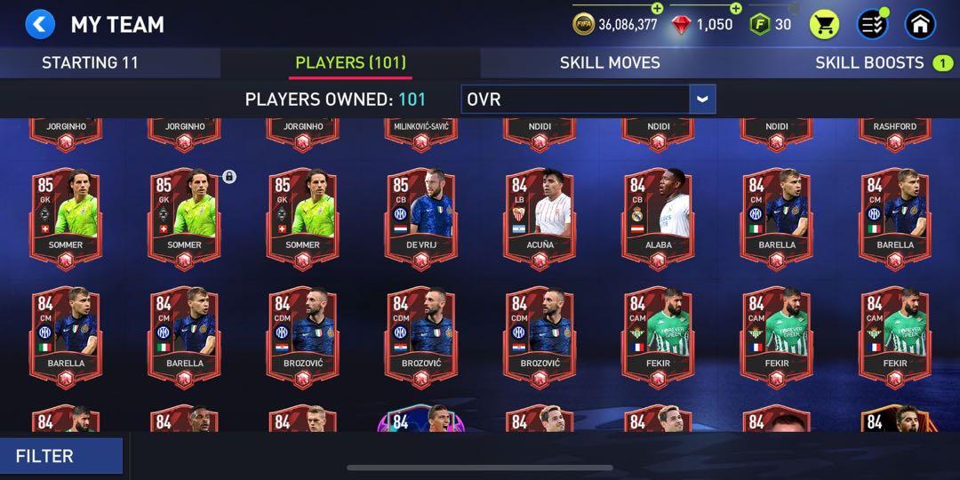 FIFA MOBILE 22 ACCOUNT (124/100) 749M IN ACCOUNT, Video Gaming, Gaming  Accessories, Game Gift Cards & Accounts on Carousell