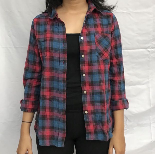 Flannel 04, Fesyen Wanita, Pakaian 