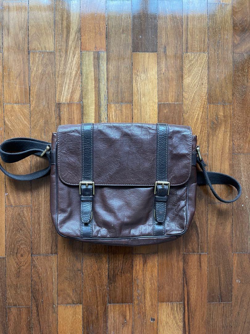 Genuine leather messenger bag discount