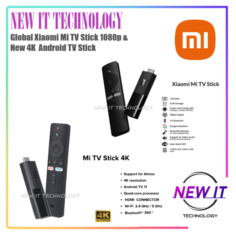 Xiaomi-Mi TV Stick 4K, versión Global, Android 11, 2GB de RAM, 8GB