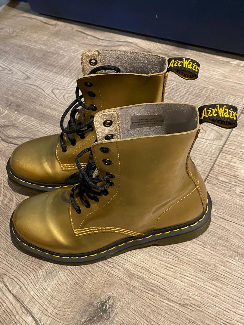 Golden Dr Martens boots size US 8.5 Women s Fashion Footwear