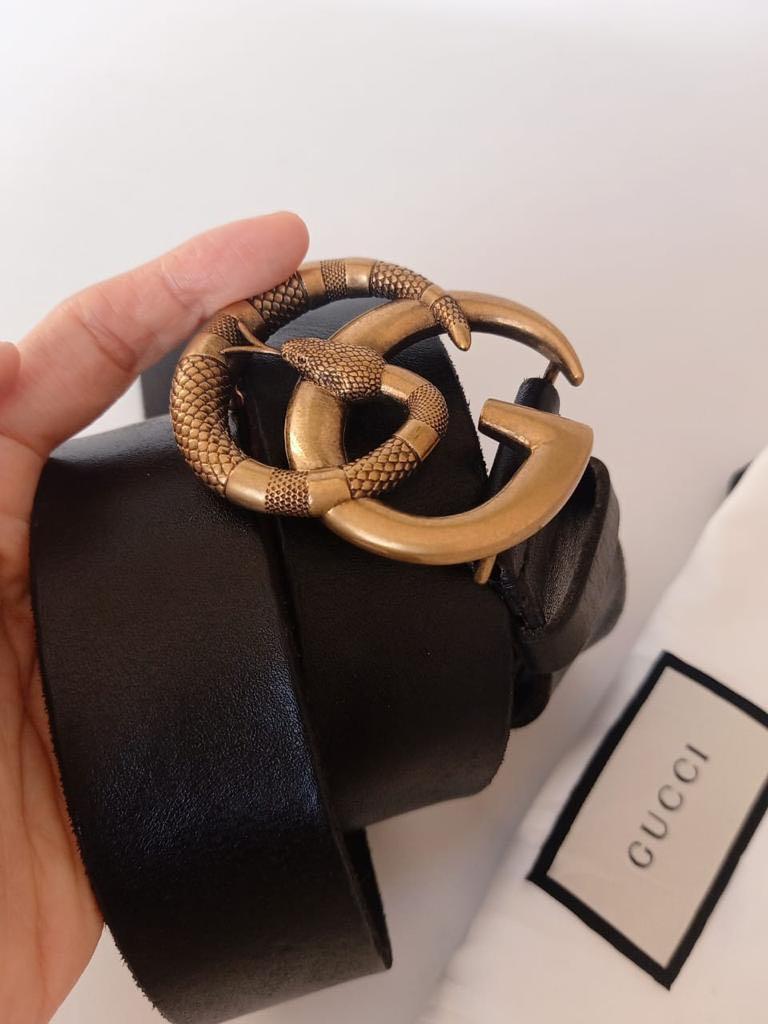 Gucci marmont sales snake belt