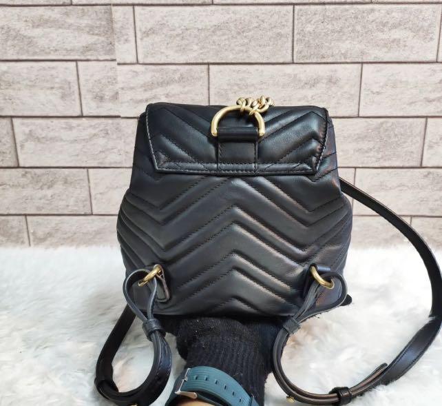 Gucci Marmont Backpack (Category: Luxury Bags & Wallets) located in Santa Ana. Submitted by astonandariana (Listing ID 1167962244, Image 2). Description: Like new!! No flaw to declare With dustbag, care card and paper bag.