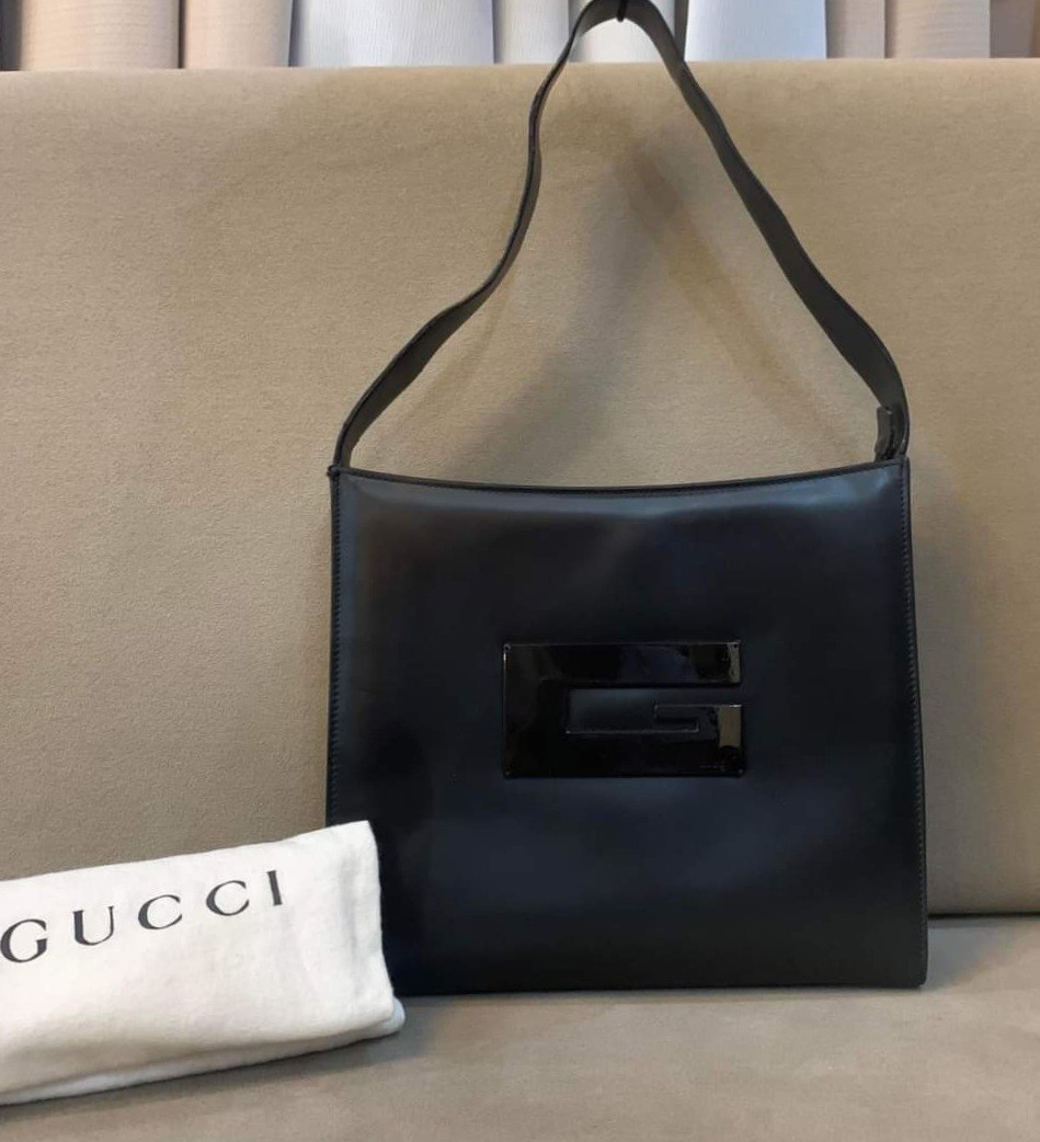 Gucci Tom Ford Era Lacquered Square G Leather Bag, Luxury, Bags & Wallets  on Carousell