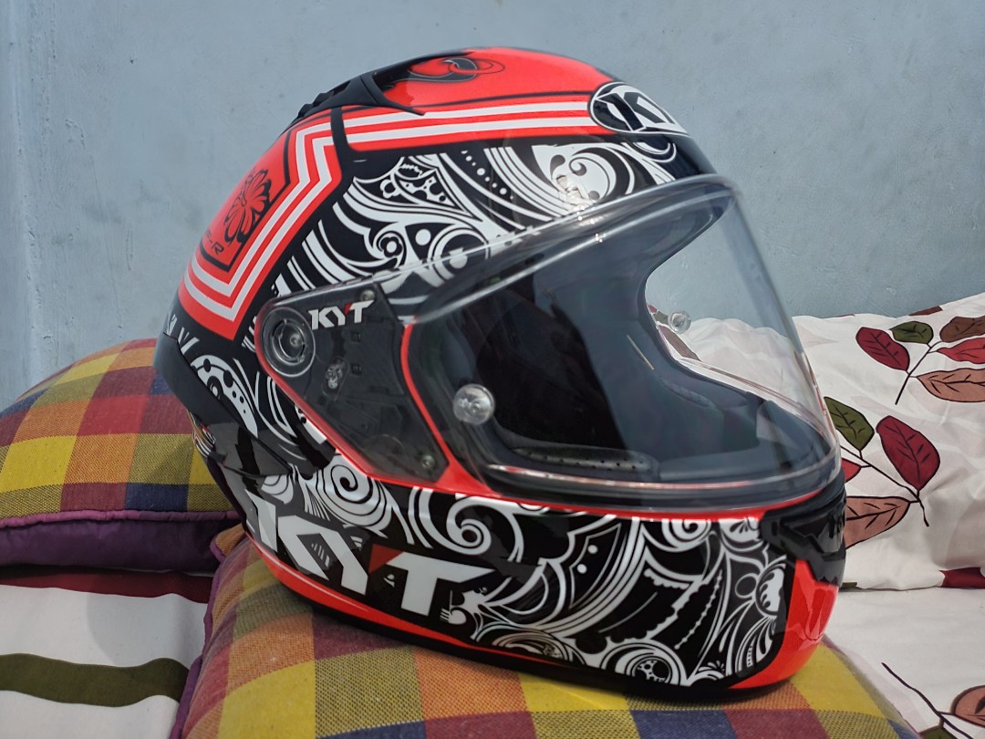Helm KYT NFR Motif Steel Flowers RED 
