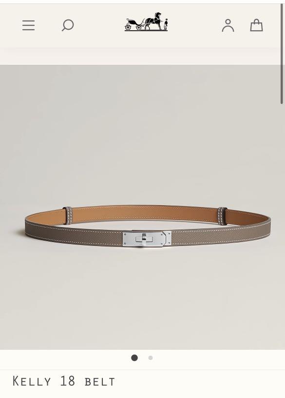 Hermès Kelly 18 belt white epsom with gold hardware - BOPF