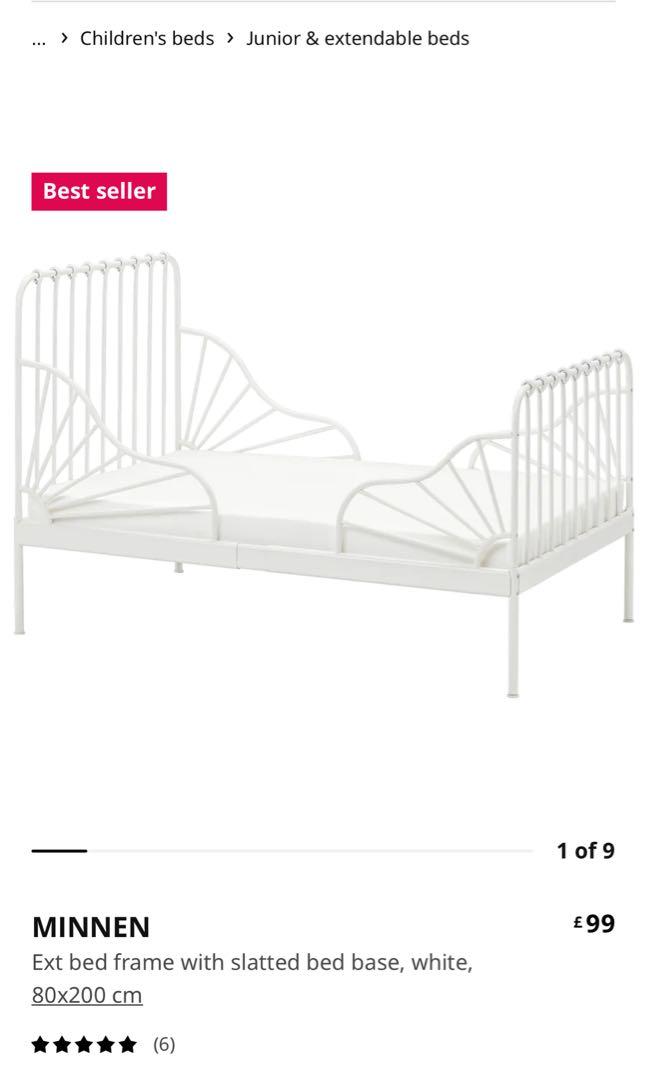 Ikea Minnen bed frame, mattress, fitted sheets, Furniture & Home Living