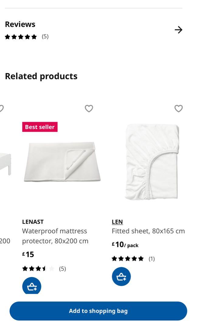 Ikea Minnen bed frame, mattress, fitted sheets, Furniture & Home Living