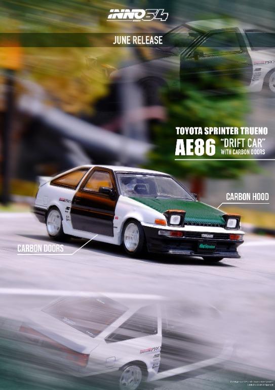 清貨inno64 1/64 Toyota Sprinter Trueno AE86 土屋圭市土屋Drift King