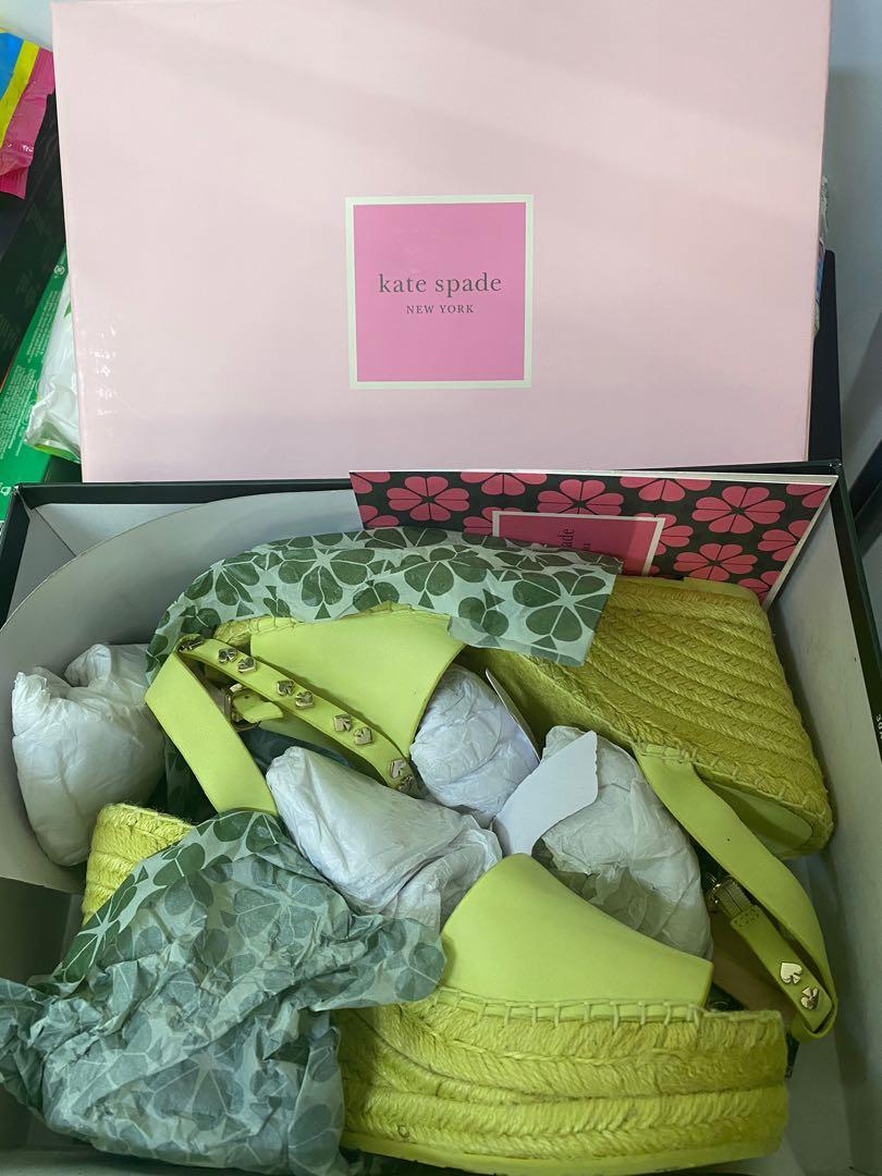 Kate Spade Authentic Frenchy Lemon Sorbet yellow Wedge Women s