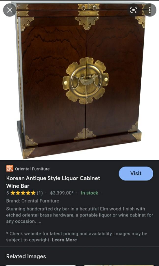 Oriental furniture korean antique style liquor cabinet shop wine bar