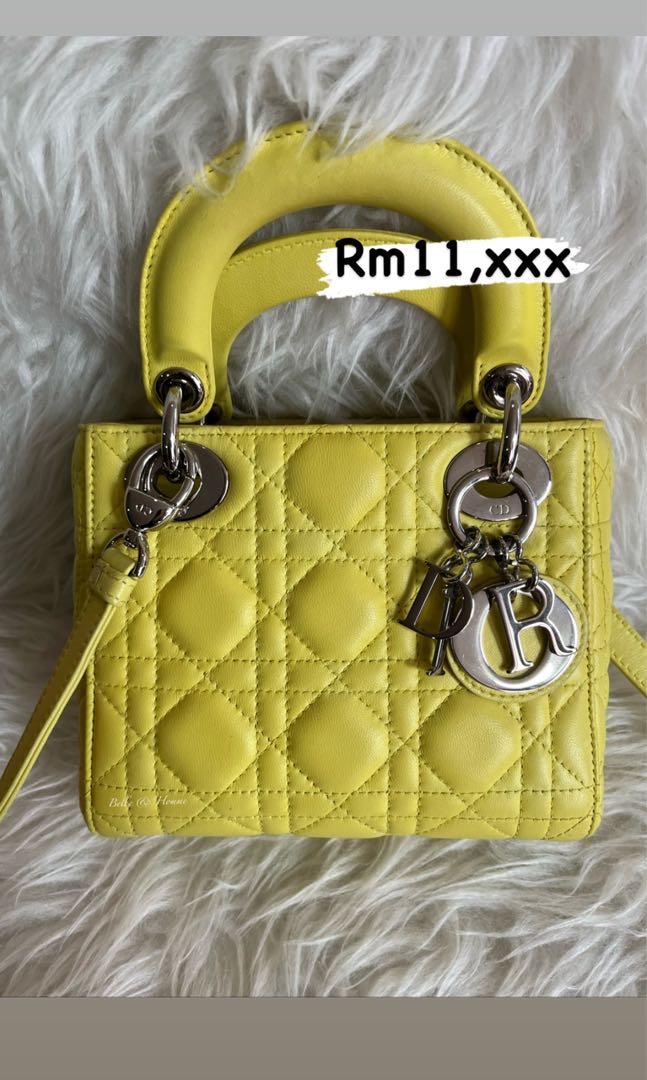 lady dior mini yellow