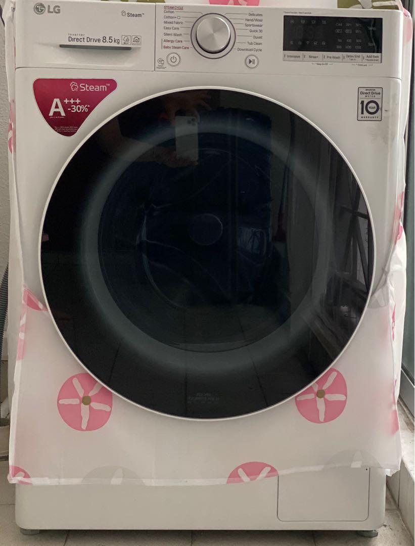 LG FV1285S4W FRONT LOAD WASHER (8.5KG), TV & Home Appliances, Washing Machines and Dryers on