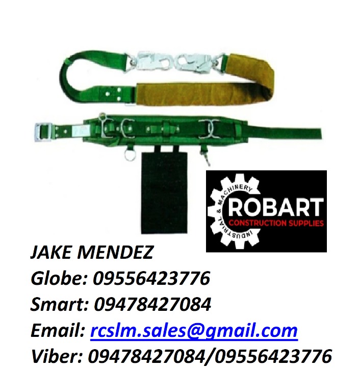 LINEMAN'S SAFETY BELT WITH ROPE LANYARD MEDIUM HOOK, Commercial