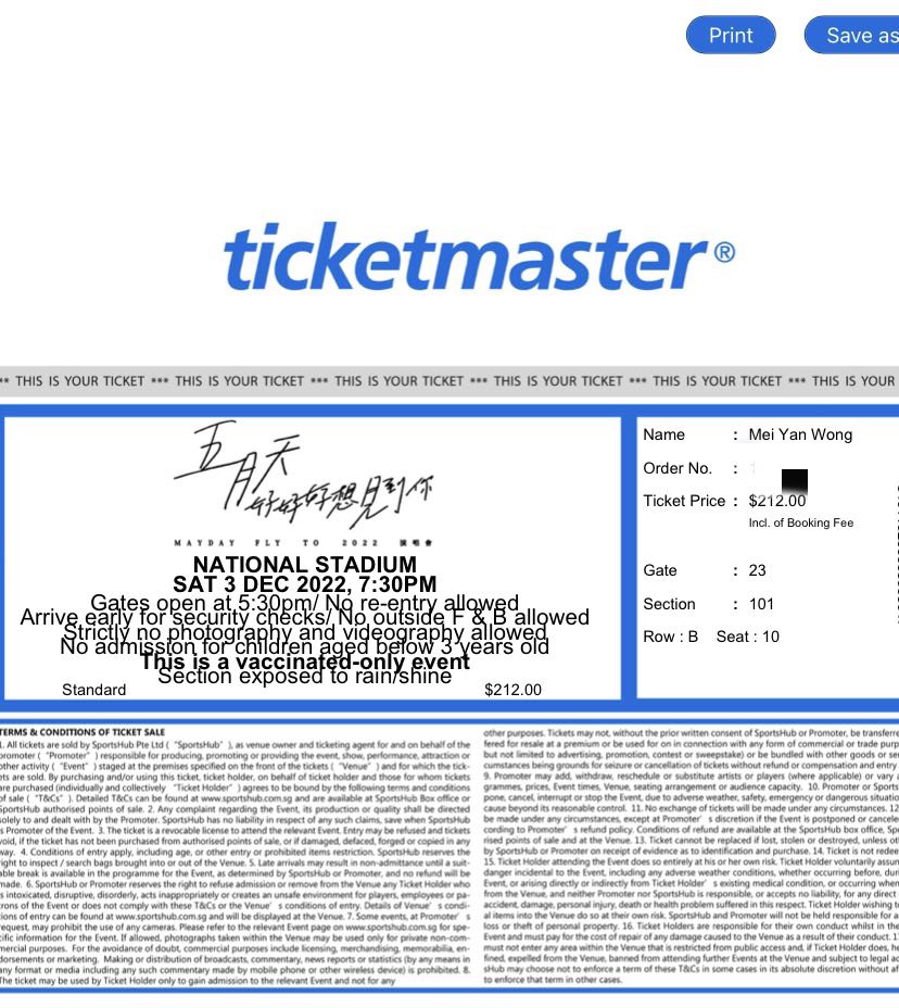 Mayday 五月天 2022 Concert Ticket, Tickets & Vouchers, Event Tickets on
