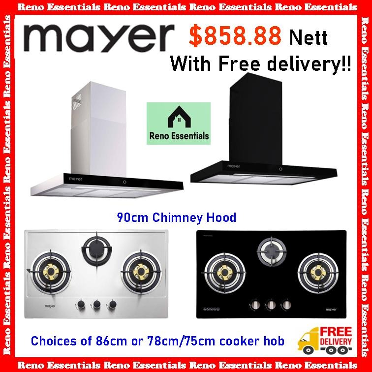 Mayer Chimney Hood and Cooker Hob package, TV & Home Appliances