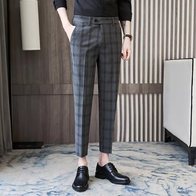 Formal plaid pants hotsell
