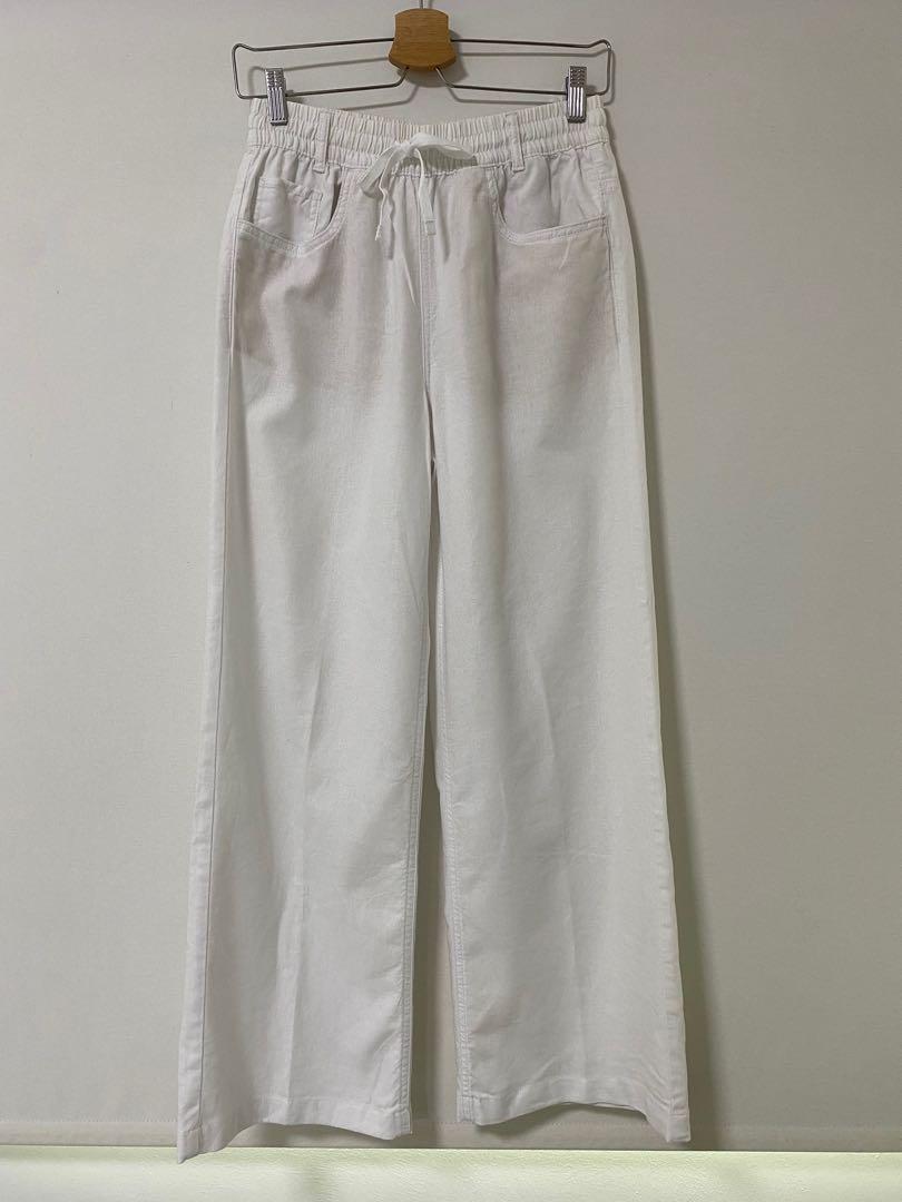 White cotton sale trousers ladies uk