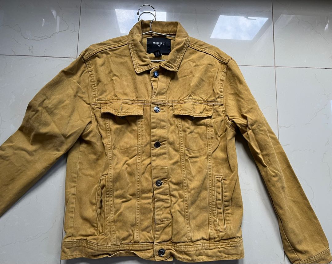 Mustard Denim Jacket, Men's Fashion, Coats, Jackets and Outerwear on