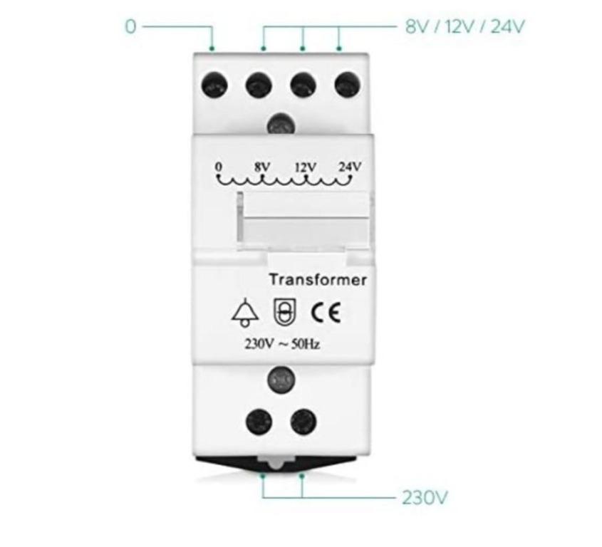 Navaris Klingel Trafo. Navaris Door Bell Transformer 8V 12V 24V for Wired Doorbell Chimes