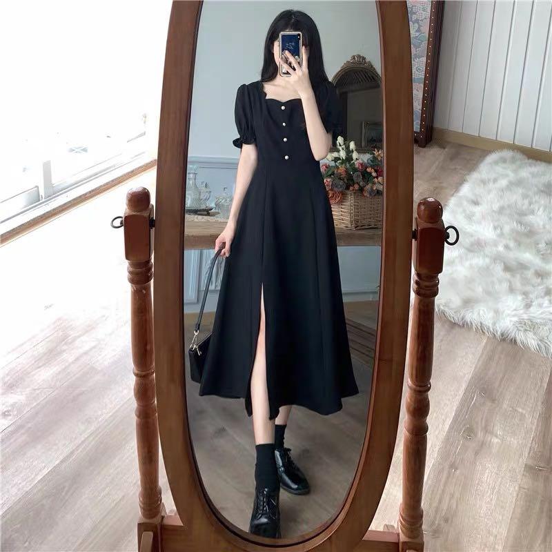 The Black Round Neck Long Sleeve Sweater Dress - Women's Backless Sweater  Long Sleeve Dress - Black - Dresses | RIHOAS