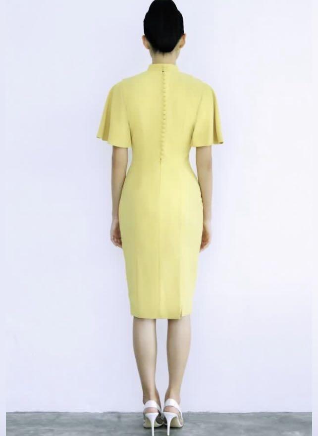 Ong Shunmugam cheongsam dress yellow, Women's Fashion, Dresses