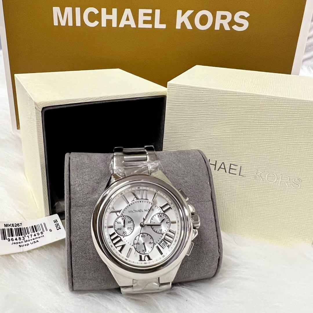 Couple watch MK mk michael kors watch pawnable watch with box and paper bag  chronograph watch gold white face | Lazada PH