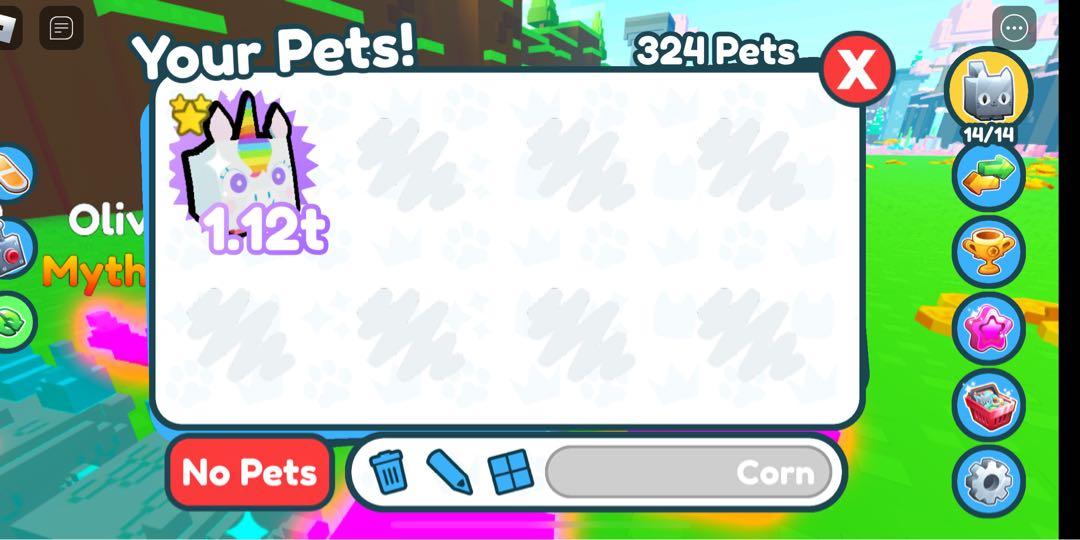 Pet simulator x rainbow unicorn exclusive, Video Gaming, Video Games