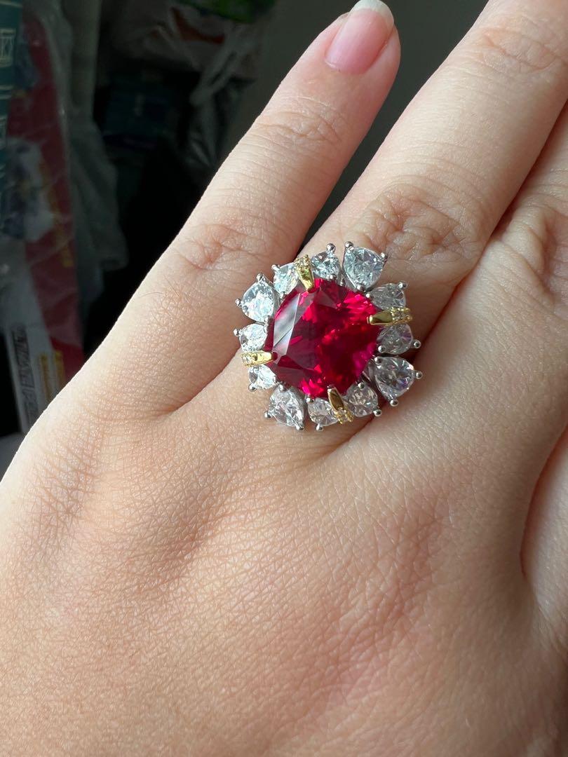 Pigeon red cocktail ring Women s Fashion Jewelry Organisers