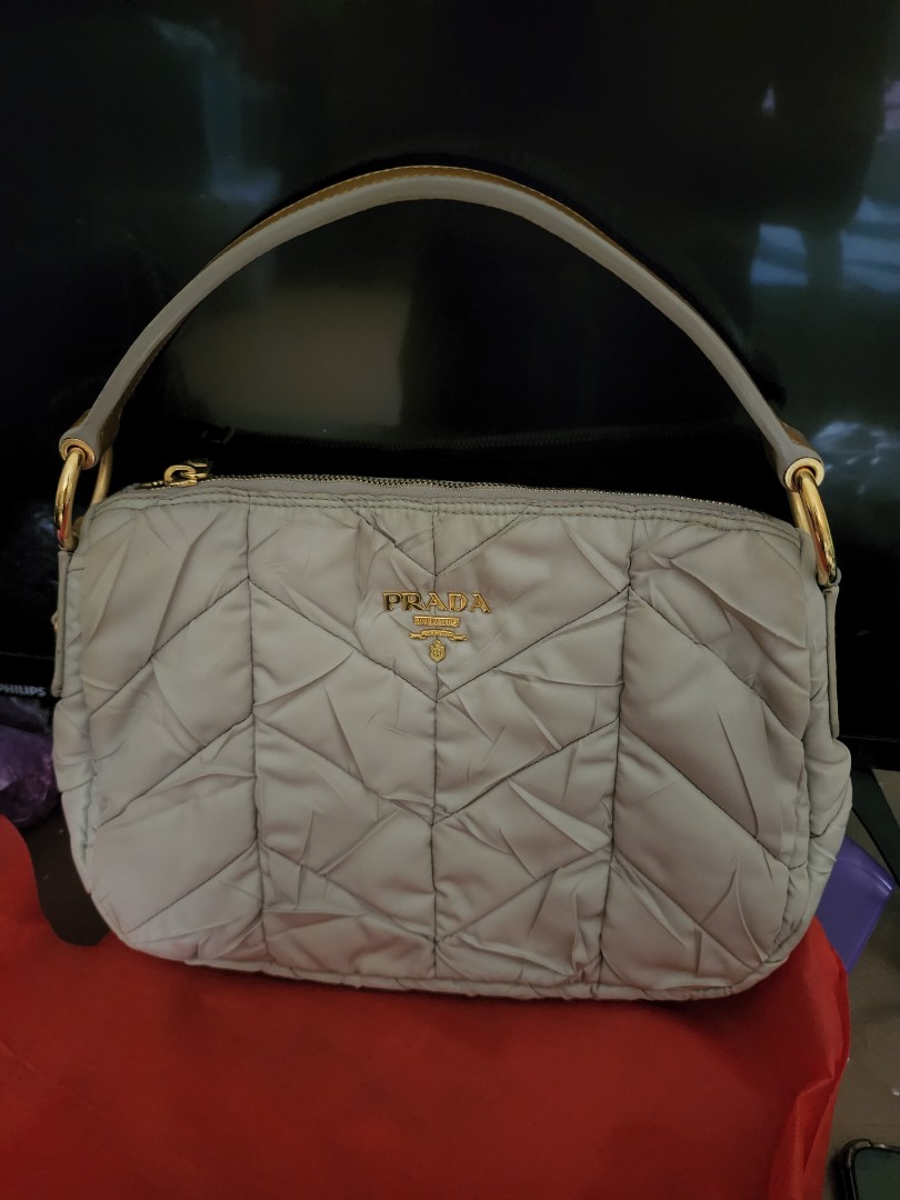 Authentic Prada quilted nylon shoulder bag, Luxury, Bags & Wallets on