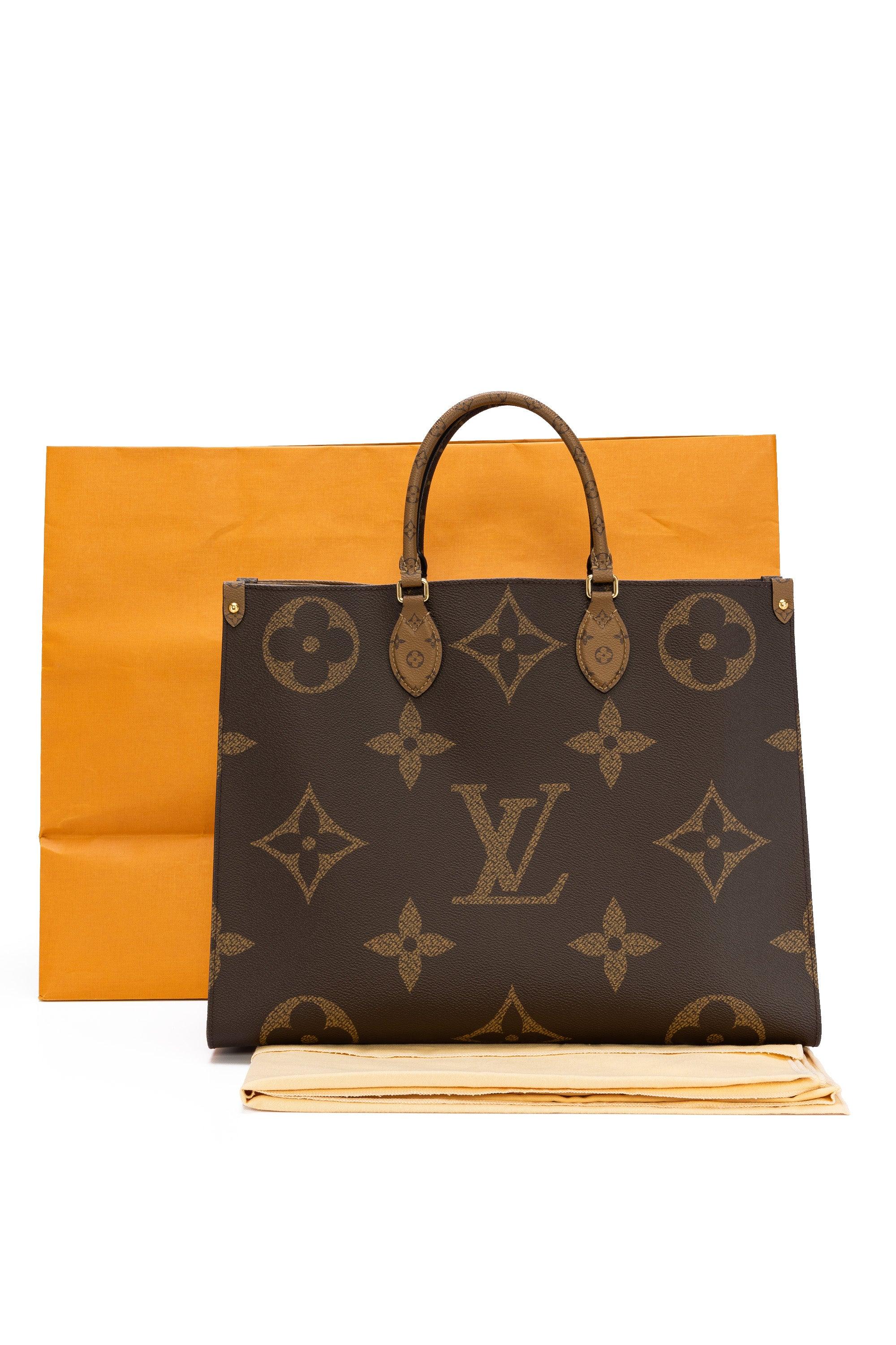LOUIS VUITTON ON THE GO GM TOTE BAG RED/PINK/YELLOW MONOGRAM GIANT