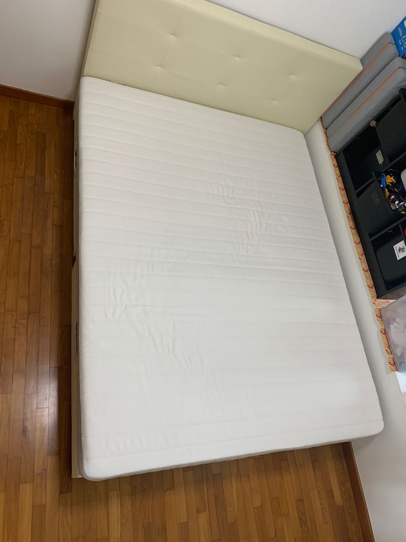 Queen Spring Mattress (IKEA, HAFSLO), Furniture & Home Living