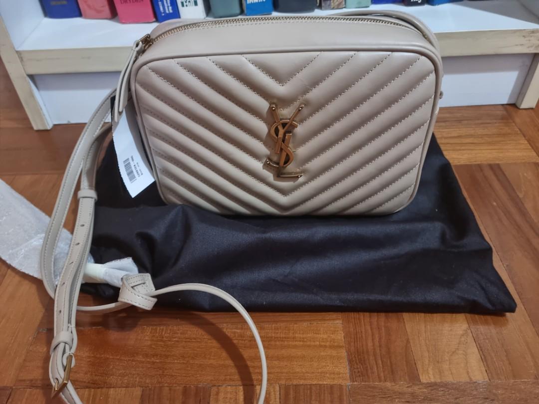 Saint Laurent YSL camera bag dark beige