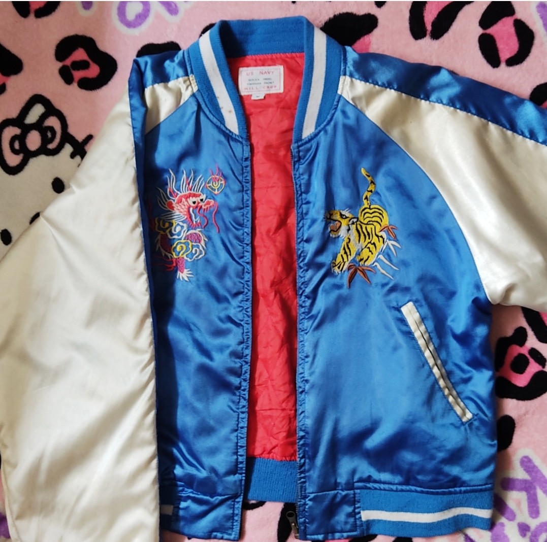 satin varsity jacket, Women's Fashion, Coats, Jackets and Outerwear on