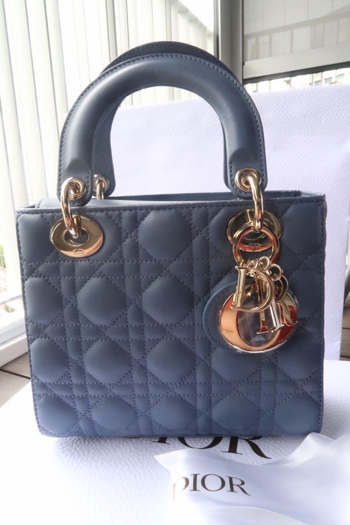 Small Lady Dior ABC in Denim Blue, Women's Fashion, Bags & Wallets ...