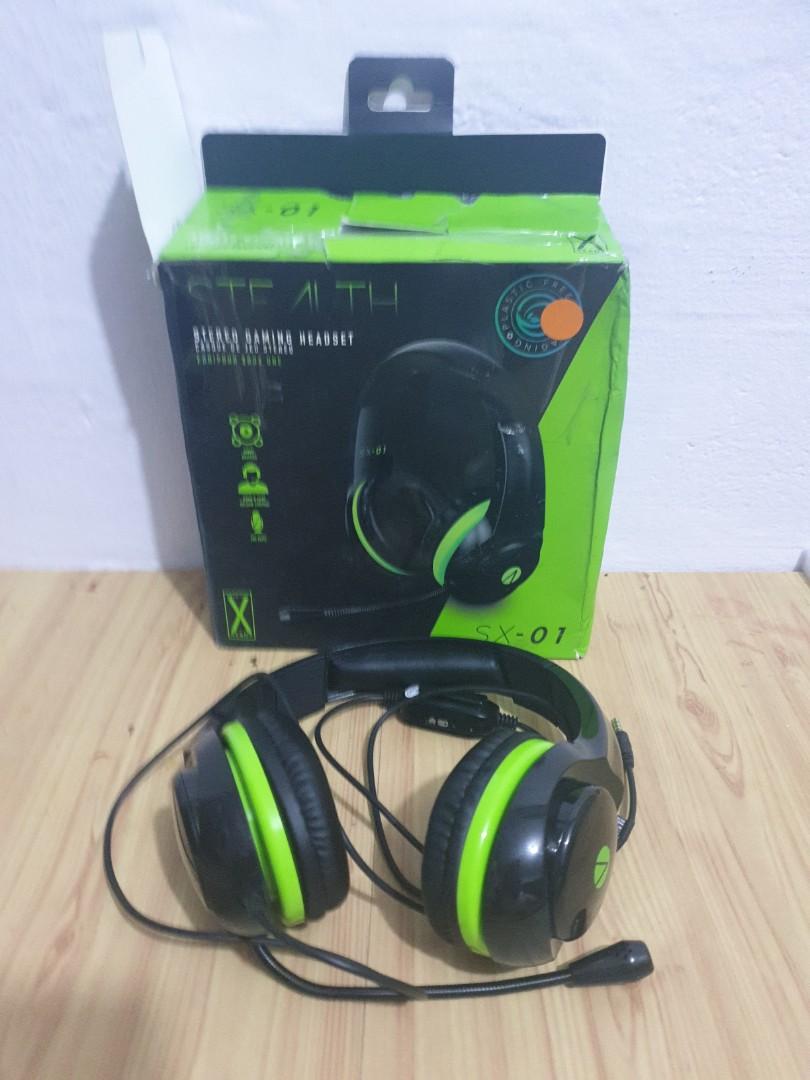 Abschlag Stealth SX-01 Black & Cable, Mic, Gaming Switch, Audio, PC and 1.5m on Headset and with Lightweight, PS4/PS5, Headphones Flexible Headsets Nintendo Comfortable 3.5mm XBOX, Durable, Green Jack, Carousell