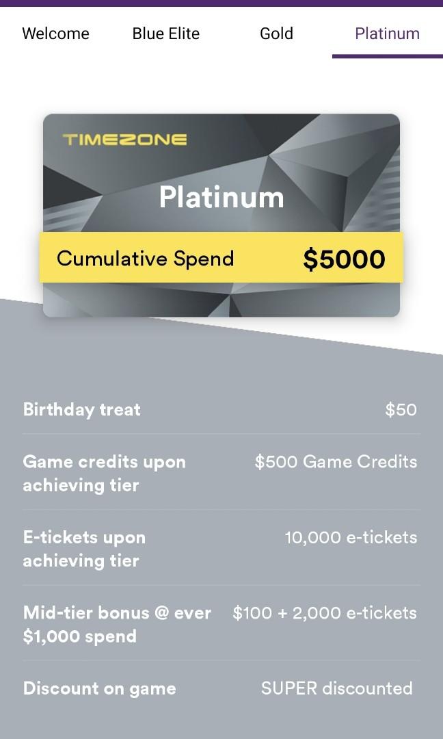 Timezone Platinum Card w/ Balance Credit & eTickets, Everything Else