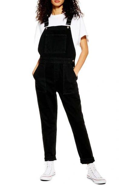Topshop black denim top dungarees