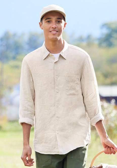 Uniqlo Linen Shirt, Fesyen Pria 