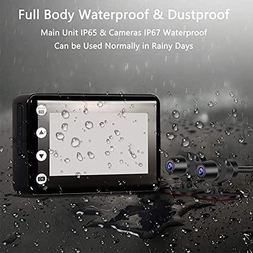 VSYSTO Motorcycle Dash Cam Waterproof Video Camera, Dual Lens 1080P  Motorcycle Camera Front and Rear Video Recorder 3.0'' LCD Screen 140° Wide  Angle with GPS, WiFi, Night Vision, WDR, G-Sensor, Motorcycles, Motorcycle