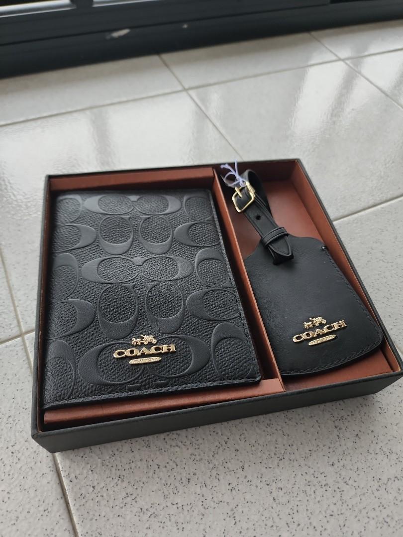Coach passport holder and luggage clearance tag